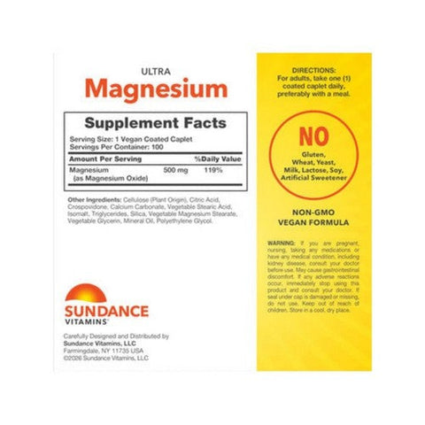 Sundance, Magnesium Coated, 500 mg, 100 Tabs Sundance