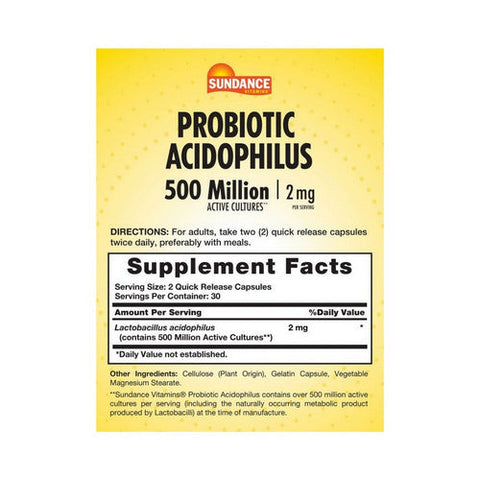 Sundance, Probiotic Acidophilus Quick Release Capsules, 60 Caps