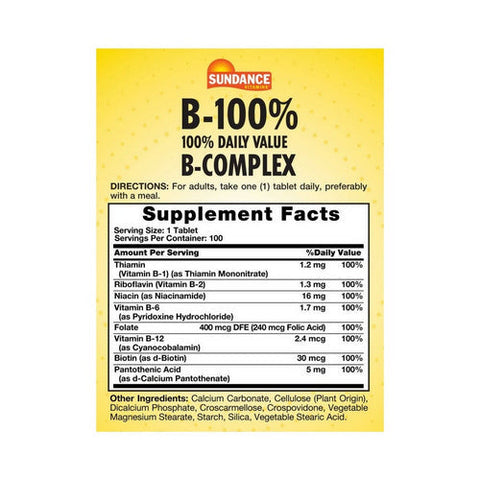 Sundance, Vitamins B-Complex Caplets, 100 Tabs Sundance