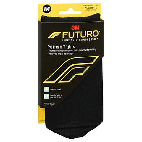 Futuro, Lifestyle Compression Pattern Tights Moderate Medium Black, 1 Each Futuro