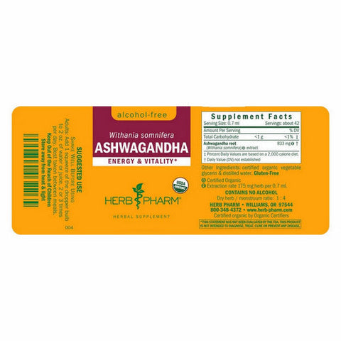 Herb Pharm, Ashwagandha, Alcohol Free 2 Oz Herb Pharm