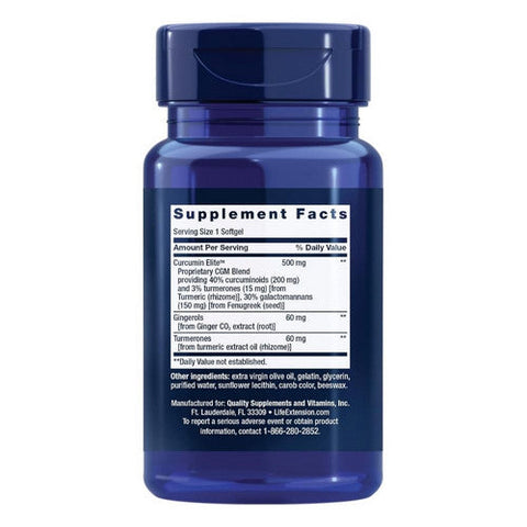 Life Extension, Advanced Curcumin Elite Turmeric Extract Ginger & Turmerones, 30 Softgels Life Extension