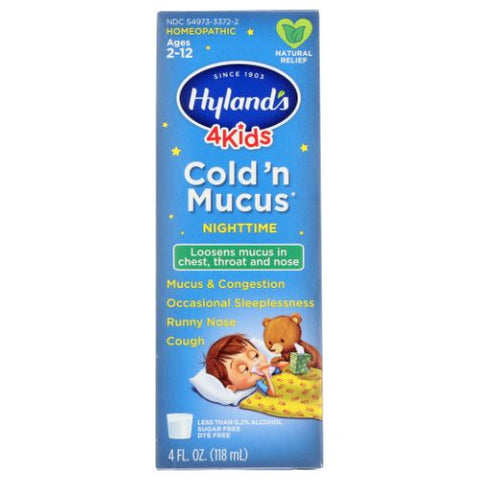 Hylands, 4 Kids Cold and Mucus Congestion Relief Liquid Nighttime, 4 Oz Hylands