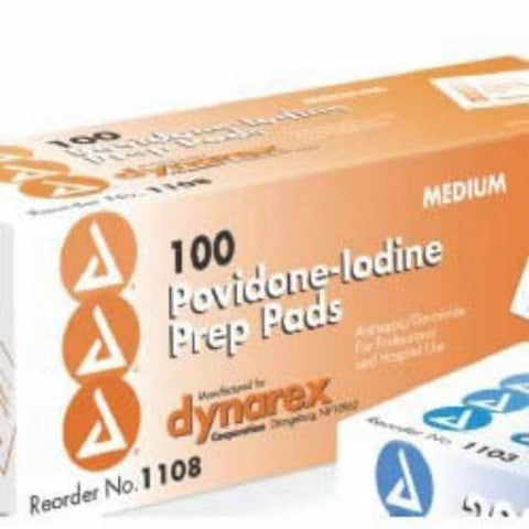 PVP Prep Pad Dynarex  Povidone Iodine 10% Individual Packet Medium 1 Each by Dynarex
