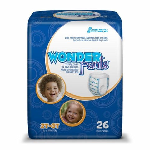 First Quality, Unisex Toddler Training Pants Pull On with Tear Away Seams Size 2T to 3T Disposable Heavy Absorbency, Pack Of 26