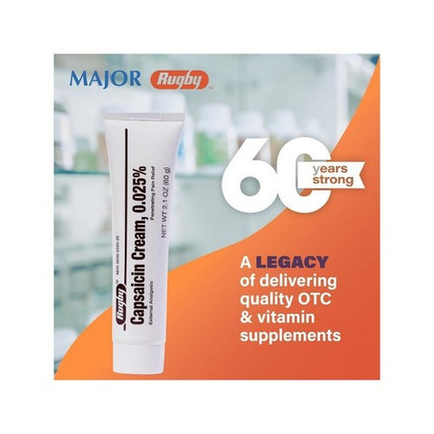 Rugby, Topical Pain Relief Strength Capsaicin Cream, 2.1 Oz Rugby