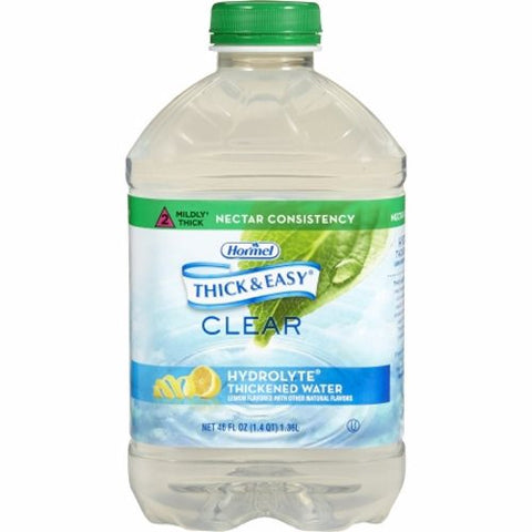 Hormel, Thickened Water Thick & Easy  Hydrolyte  46 oz. Container Bottle Lemon Flavor Ready to Use Nectar Co, 46 Oz Hormel