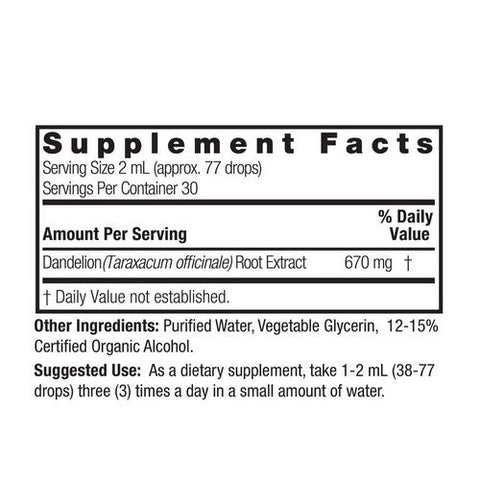Nature's Answer, Dandelion Root Extract Alcohol Free, 2 Oz Nature's Answer