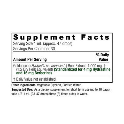 Nature's Answer, Goldenseal Root Standardized Fluid Extract Alcohol-Free, 1000 Mg, 1 Oz Nature's Answer