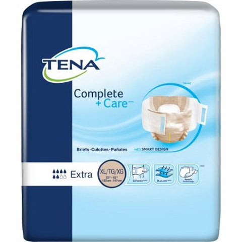Tena, Unisex Adult Incontinence Brief TENA  Complete + Care Tab Closure X-Large Disposable Moderate Absorb, Case Of 3 Tena