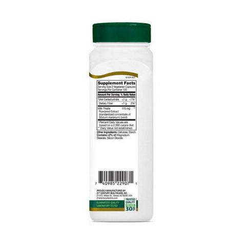 21st Century, Standardised Milk Thistle Extract, 200 Veg Caps