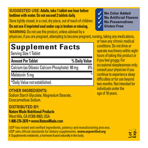 Nature Made, Melatonin Extra Strength, 5 Mg, 90 Tabs Nature Made