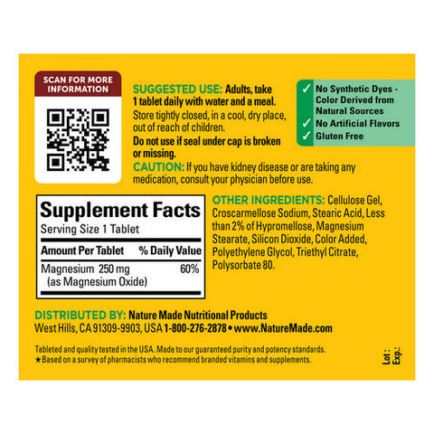 Nature Made, Magnesium, 250 mg, 200 Tabs Nature Made