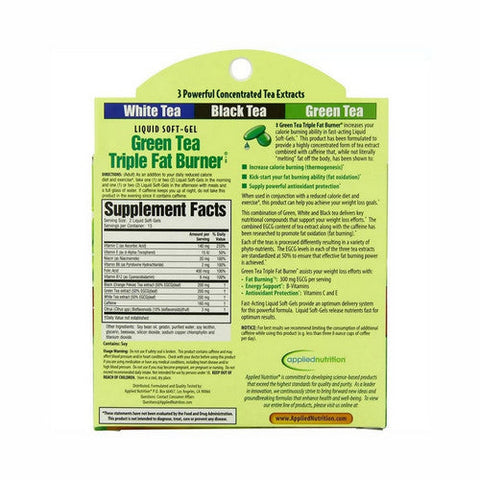 Applied Nutrition, Maximum Strength Green Tea Triple Fat Burner, 30 Liquid Softgels Applied Nutrition
