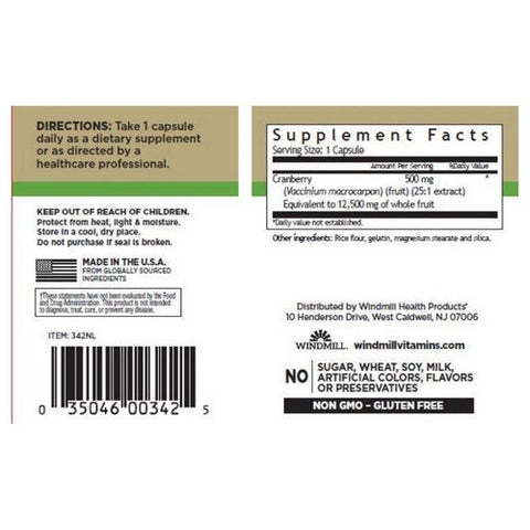 Windmill Health, Super Concentrated Cranberry, 500 mg, 30 Caps Windmill Health