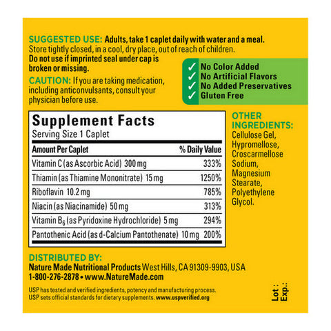Nature Made, B-Complex with Vitamin C, 100 Caplets Nature Made