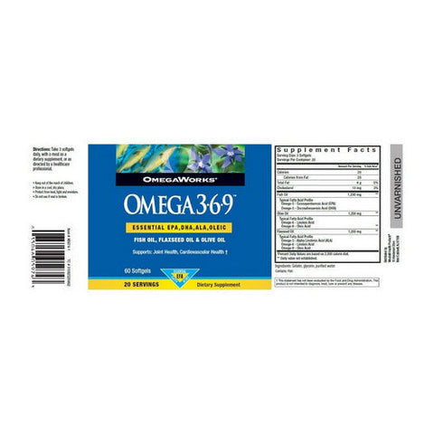 OmegaWorks, Omega 3-6-9, 60 Softgels OmegaWorks
