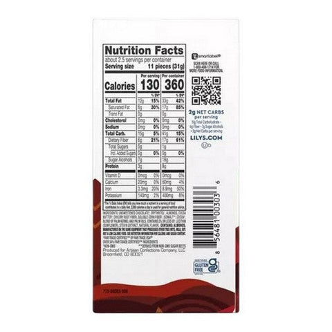 Lily's, Dark Chocolate With Stevia Almond, 3 Oz(Case Of 12) Lily's
