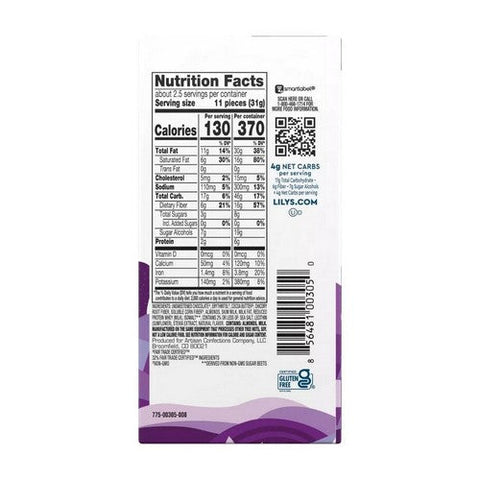 Lily's, Chocolate And Milk Bar Stevia Sweetened Salted Almond, 3 Oz(Case Of 12) Lily's