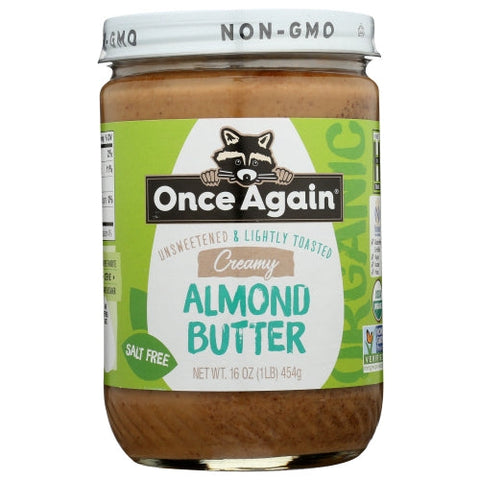 Once Again, Organic No Stir Lightly Toasted Creamy Almond Butter, 16 Oz(Case Of 6) Once Again