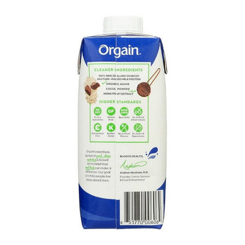 Orgain, Whey Protein Shake Chocolate Fudge, 11 Oz(Case Of 12) Orgain