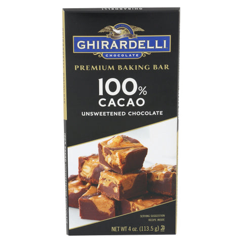 Pr Emium Baking Bar   Cacao Unsweetened Chocolate Case of 12 X 4 Oz by Ghirardelli