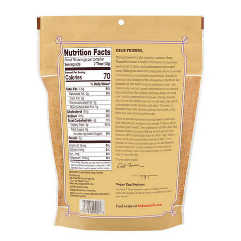 Bobs Red Mill, Organic Flaxseed Meal Golden, 16 Oz(Case Of 4) Bobs Red Mill