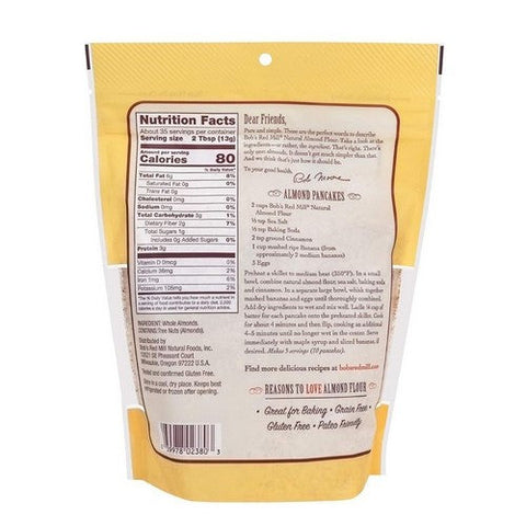 Bobs Red Mill, Super Fine Natural Almond Flour, 16 Oz(Case Of 4) Bobs Red Mill