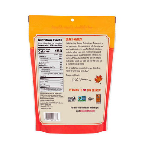 Bobs Red Mill, Homestyle Granola Maple Sea Salt, 11 Oz(Case Of 6) Bobs Red Mill