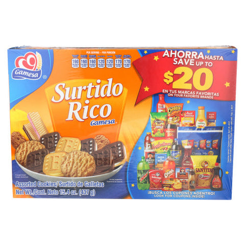 Gamesa, Surtido Rico Cookie, 15.43 Oz(Case Of 12) Gamesa
