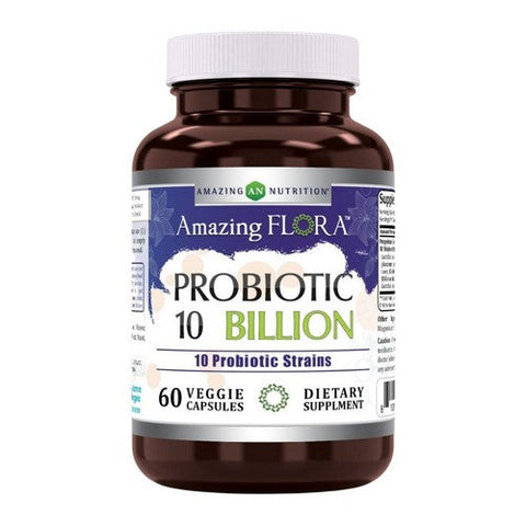 Amazing Nutrition, Amazing Flora Probiotic, 10 Strains 10 Billion, 10 Strains 10 Billion Amazing Nutrition