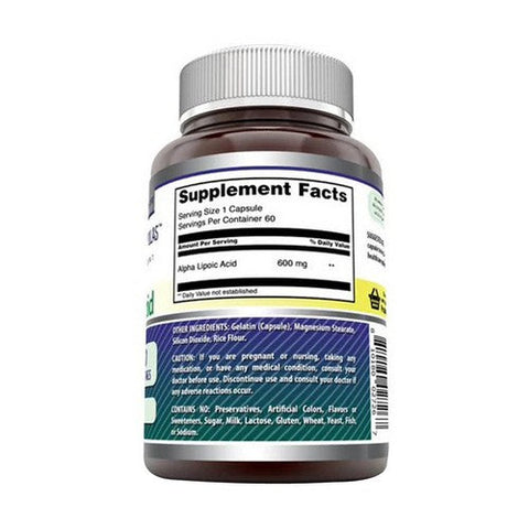 Amazing Nutrition, Amazing Formulas Alpha Lipoic Acid, 600 mg, 60 Caps