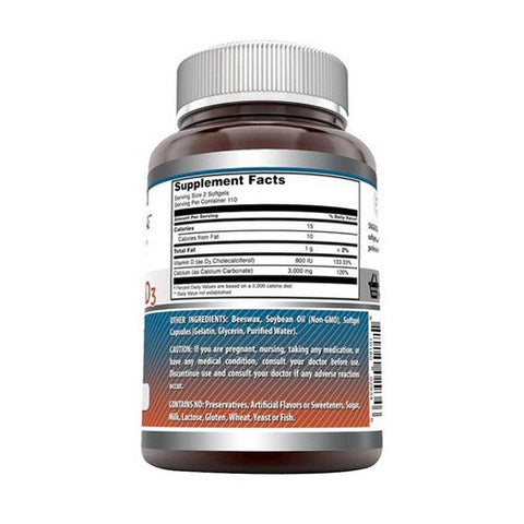 Amazing Nutrition, Amazing Formulas Calcium with Vitamin D3, 1200 mg/1000 mg, 220 Softgels