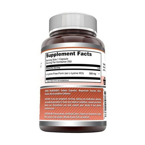 Amazing Nutrition, Amazing Formulas L-Lysine, 500 mg, 250 Caps Amazing Nutrition