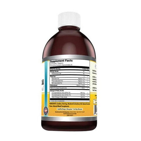 Amazing Nutrition, Amazing Omega Norwegian Fish Oil, Fresh Lemon 16 Oz Amazing Nutrition