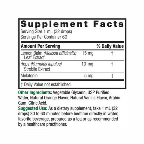 Nature's Answer, Liquid Melatonin+ Natural Vanilla and Orange Cream, 5 Mg, 2 Oz Nature's Answer