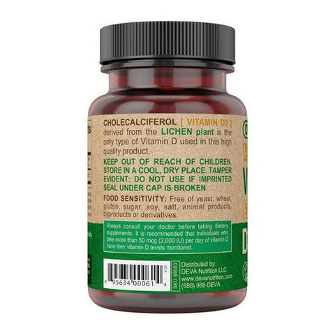 Deva Nutrition, Vegan Vitamin D3 5000 IU, 125 Mcg, 90 Tabs Deva Nutrition