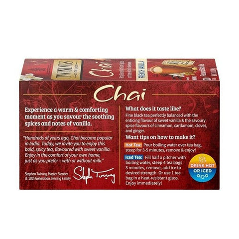 Twinings Tea, French Vanilla Chai Tea, 20 Bags (Case of 6) Twinings Tea