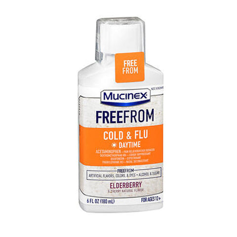 Mucinex, Freefrom Cold And Flu Daytime Liquid Elderberry & Cherry Natural Flavor, 6 Oz Mucinex