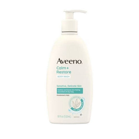 Aveeno, Calm + Restore Daily Body Wash For Sensitive Skin, 18 Oz Aveeno