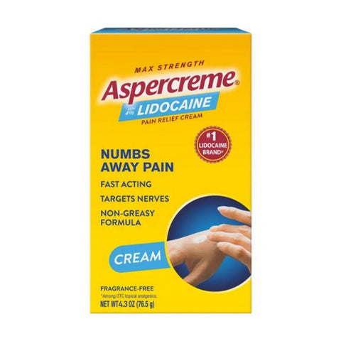 4% Lidocaine Pain Relief Cream Max Strength 4.3 Oz by Aspercreme