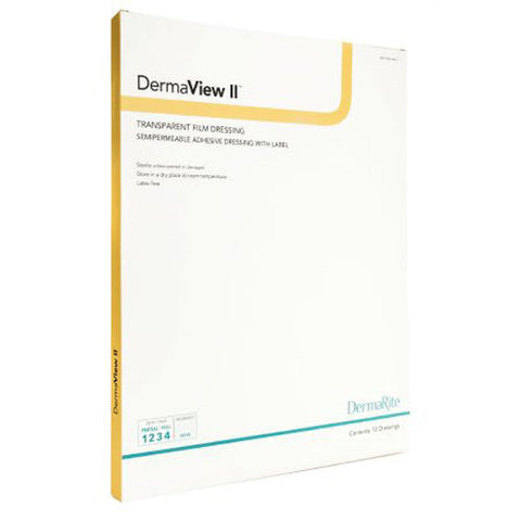 DermaRite, DermaView II Transparent Film Dressing with Border 6Ãƒâ€šÃ‚Â½ x 8-3/8 Inch, Box Of 10 DermaRite
