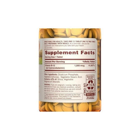 Sundown Naturals, B12 Time Release Tablets, 1000 mcg, 120 Count Sundown Naturals