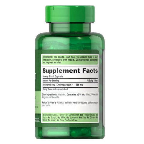 Puritan's Pride, Hawthorn Berries, 565 mg, 100 Capsules Puritan's Pride