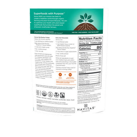 Navitas Organics, Cacao Wafers, 8 Oz Navitas Organics