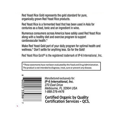 IP-6 Internional INC, Ip6 Red Yeast Rice Gold, 240 Caps IP-6 Internional INC