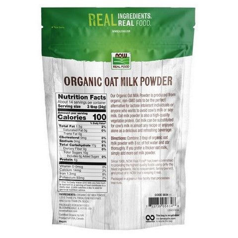 Now Foods, Organic Oat Milk Powder, 12 Oz Now Foods