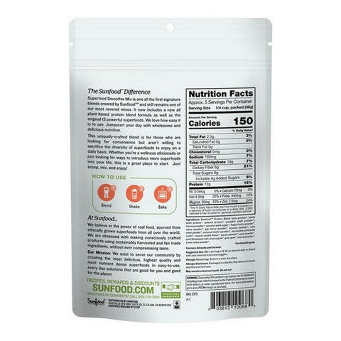 Sunfood Superfoods, Organic Superfood Smoothie Mix, 8 Oz Sunfood Superfoods
