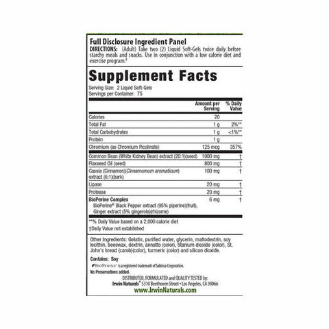 Irwin Naturals, Maximum Strength 3-in-1 Carb Blocker, 150 Softgels