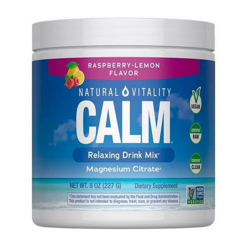 Natural Vitality, Calm Relaxing Drink Mix Raspberry Lemon, 8 Oz Natural Vitality